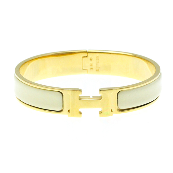 HERMÈS Click Clack H Bangle Beige Gold Gold Plated - Picture 1 of 10
